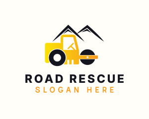 Road Roller Contractor logo design