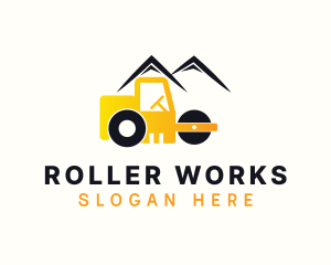 Road Roller Contractor logo design