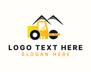 Road Roller Contractor Logo