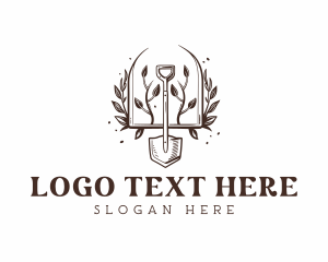 Vintage Gardening Shovel logo design