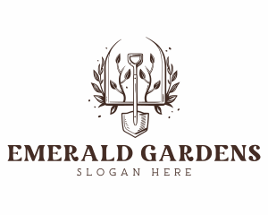 Vintage Gardening Shovel logo design