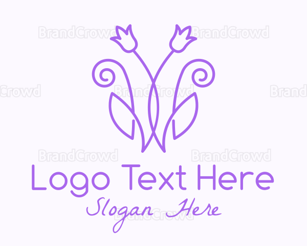 Purple Tulip Flower Logo
