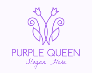 Purple Tulip Flower logo design