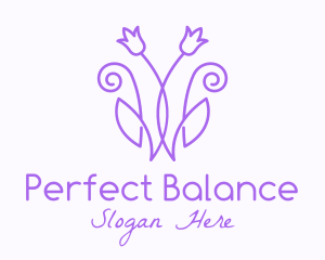 Symmetry - Purple Tulip Flower logo design