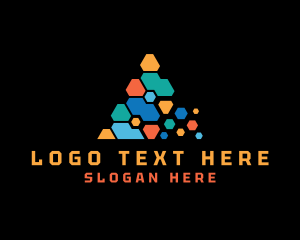 Hexagon Network Pyramid  Logo