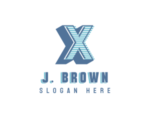 Studio Stripe Letter X Logo