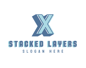 Layered - Studio Stripe Letter X logo design