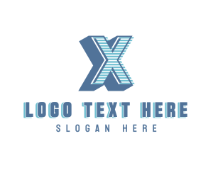 Studio Stripe Letter X Logo