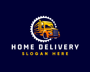 Gear Truck Transportation logo design