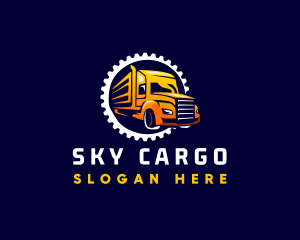 Gear Truck Transportation logo design