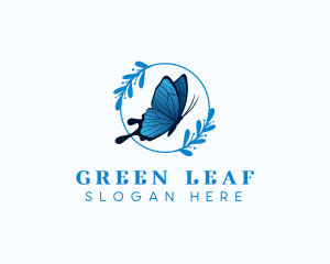 Elegant Butterfly Leaf  logo design