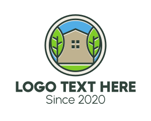 Line - Green House Patch logo design