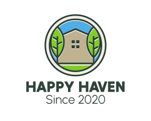 Friendly - Green House Patch logo design