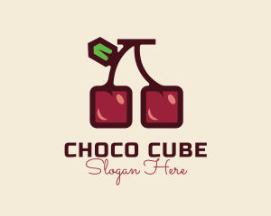 Cube Cherry Edible logo design
