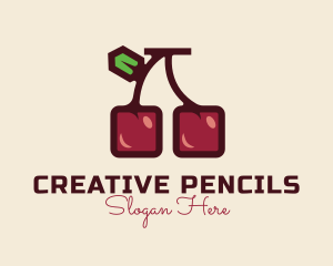 Cube Cherry Edible logo design