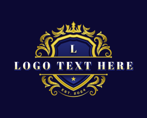 High End - Luxury Crown Shield logo design