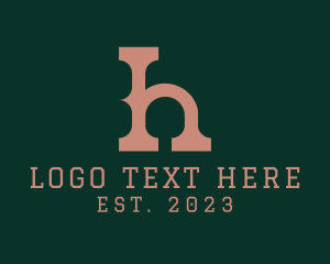 Western Texas Cowboy Letter H logo design