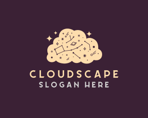 Cosmic Galaxy Cloud logo design