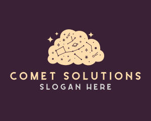 Comet - Cosmic Galaxy Cloud logo design