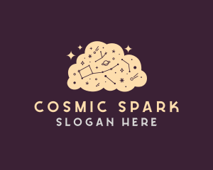 Meteor - Cosmic Galaxy Cloud logo design