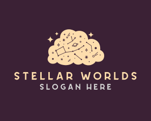 Planets - Cosmic Galaxy Cloud logo design