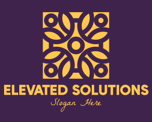 Golden Mandala Flower logo design