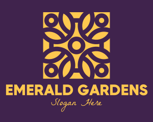 Golden Mandala Flower logo design