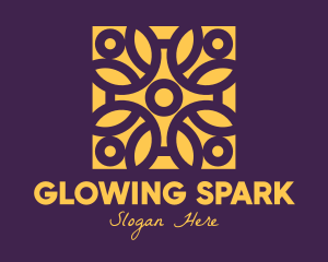 Golden Mandala Flower logo design