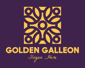 Golden Mandala Flower logo design