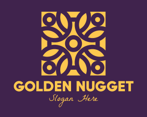 Golden Mandala Flower logo design