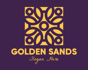 Golden Mandala Flower logo design