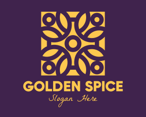 Golden Mandala Flower logo design