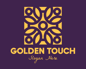 Golden Mandala Flower logo design