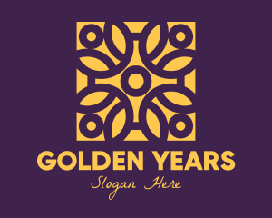 Golden Mandala Flower logo design