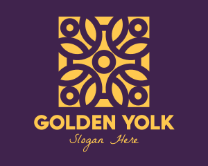 Golden Mandala Flower logo design