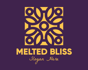 Golden Mandala Flower logo design