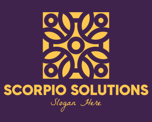 Golden Mandala Flower logo design