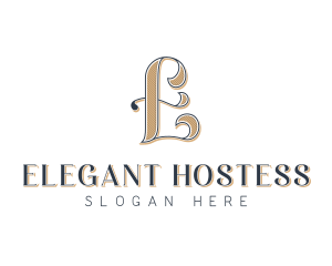 Elegant Hotel Restaurant Letter E logo design