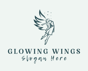 Woman Fairy Wings logo design