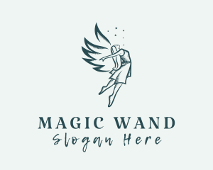 Woman Fairy Wings logo design