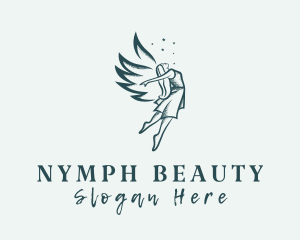 Woman Fairy Wings logo design