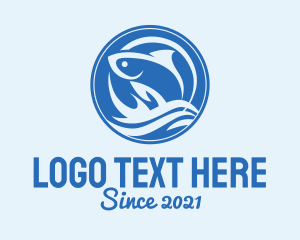 Fishing - Ocean Wave Fish logo design