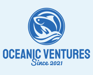 Ocean Wave Fish logo design