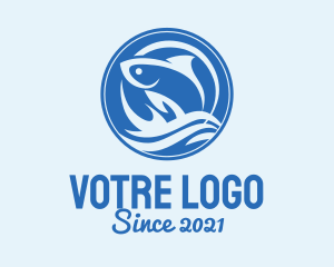 Fishing - Ocean Wave Fish logo design