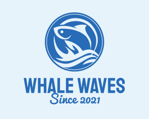 Ocean Wave Fish logo design