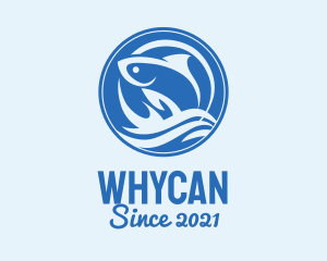 Fisherman - Ocean Wave Fish logo design
