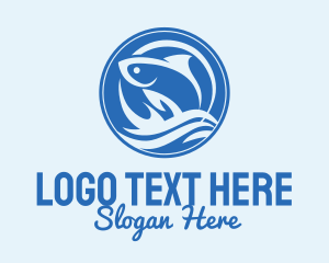 Ocean Wave Fish Logo