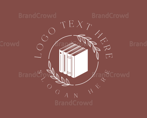 Book Library Wreath Logo