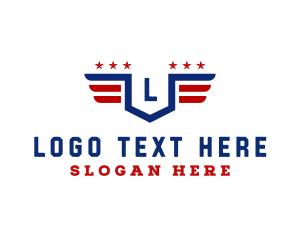 American - American Flag Shield logo design