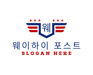 American Flag Shield logo design